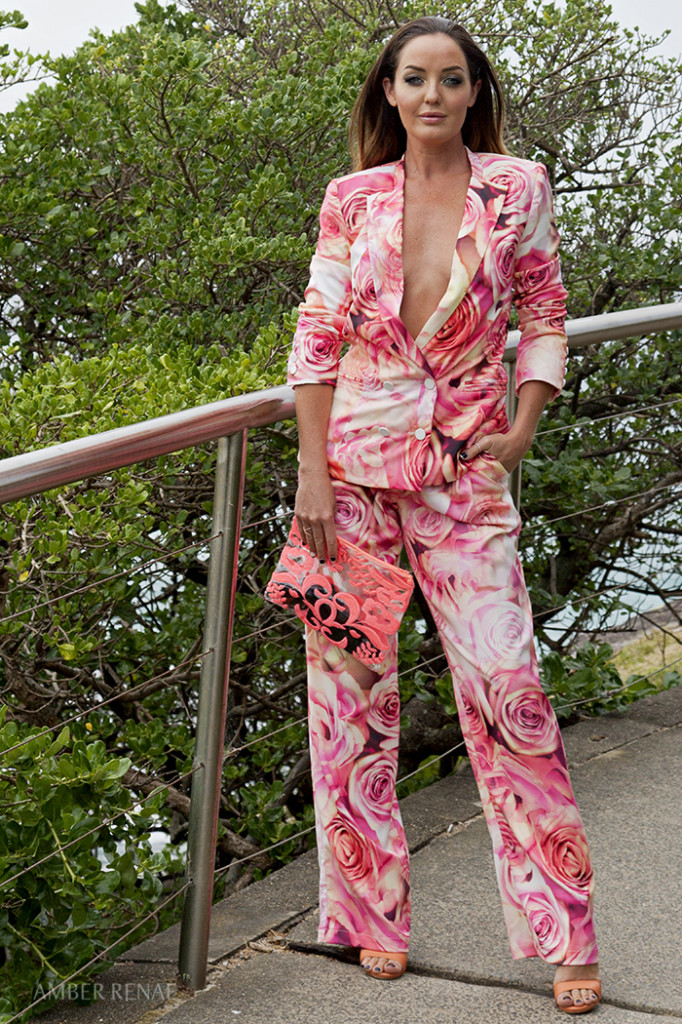Amber Renae Gary Pepper girl Margaret zhang shine by three fashion blog blogger top best Sydney Australian Australia floral roses pink matching pant suit