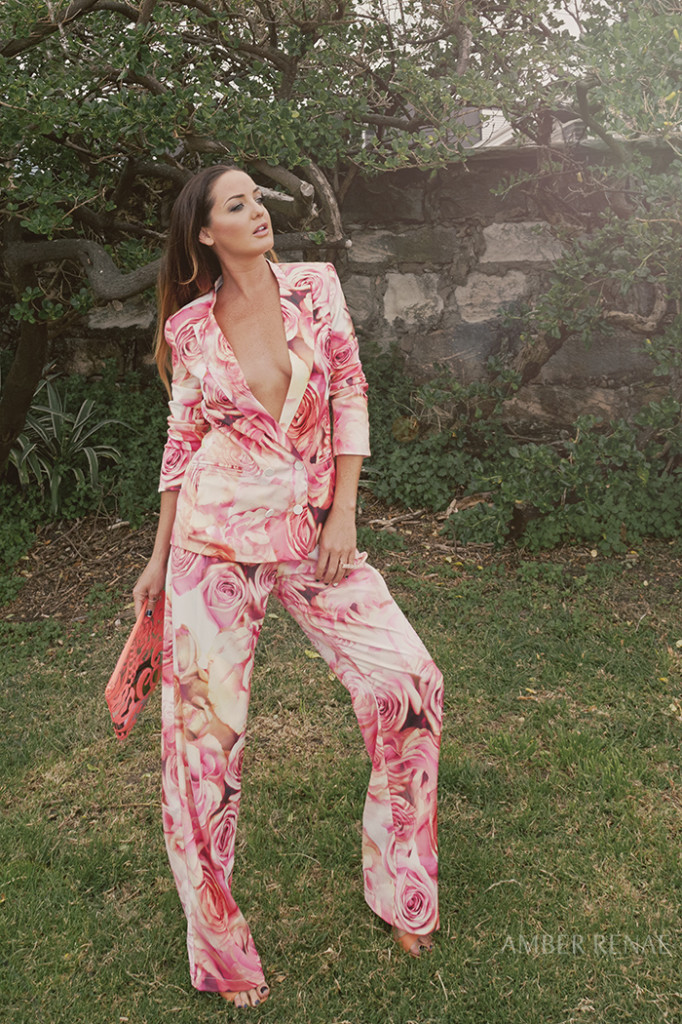 Amber Renae Naked topless Lindsay Lohan floral pant suit pink roses dress outfits inspired inspiration style fashion blog blogger