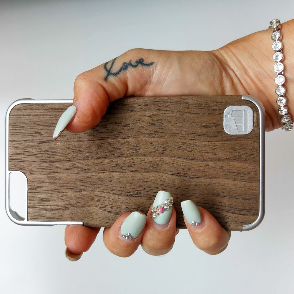 Amber Renae Lux Box Case iphone 6 apple wooden case diamonds thumb tattoo